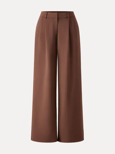 Oglmove Breezy Wide Leg Pant With Pockets In Brown