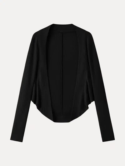 Oglmove Classic Cozy Knit Shrug Sweater In Black