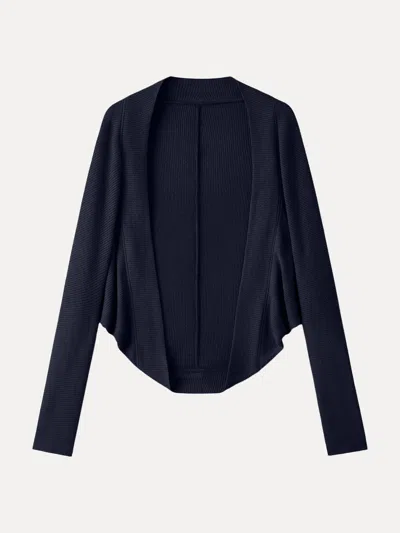 Oglmove Classic Cozy Knit Shrug Sweater In Squid Ink