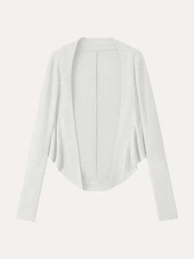 Oglmove Classic Cozy Knit Shrug Sweater In White