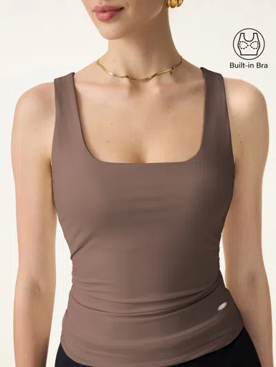 Oglmove Cooling Essential Summer Bra Tank In Brown