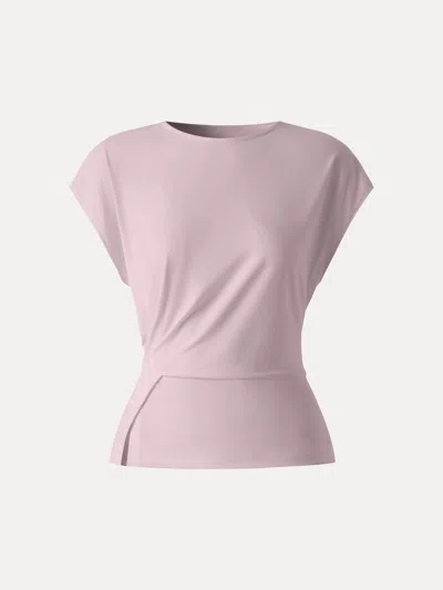 Oglmove Cooling Ponte Relaxed Round Neck Tucked Top In Multi