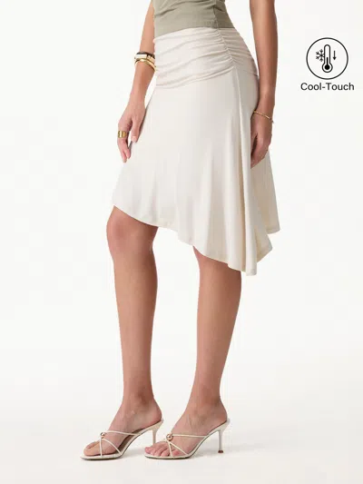 Oglmove Cooltouch Asymmetrical Ruched Skirt In Gray