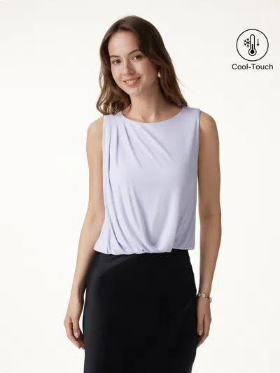 Oglmove Cooltouch Boatneck Gathered Hem Cropped Top