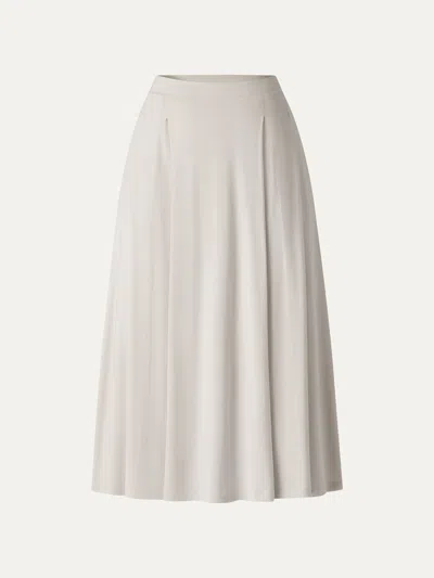 Oglmove Cooltouch Circle Flare Midi Skirt With Pockets In Gray