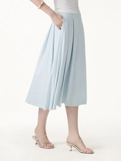 Oglmove Cooltouch Circle Flare Midi Skirt With Pockets In White