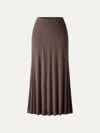 Oglmove Cooltouch Flowy Maxi Flared Skirt In Brown