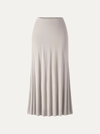 Oglmove Cooltouch Flowy Maxi Flared Skirt In Gray