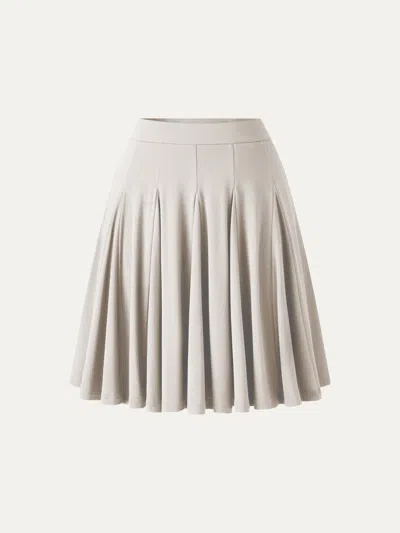 Oglmove Cooltouch Godet Hem Knee-length Flare Skirt In Gray