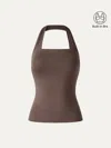 Oglmove Cooltouch Halter Going-out Bra Top In Brown