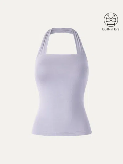 Oglmove Cooltouch Halter Going-out Bra Top In Gray