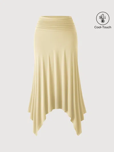 Oglmove Cooltouch Handkerchief Hem Ankled Skirt In Yellow