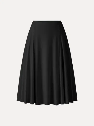 Oglmove Cooltouch Midi Circle Flare Skirt With Pockets In Black