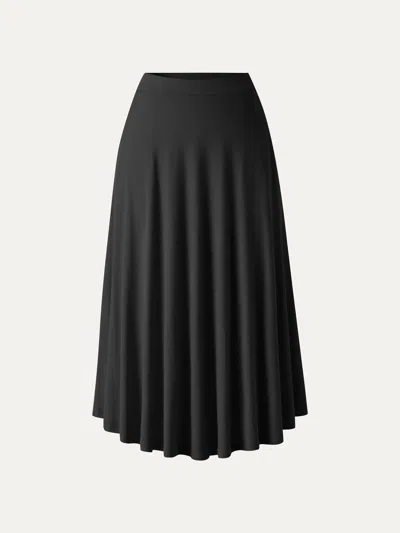 Oglmove Cooltouch Midi Circle Flare Skirt With Pockets In Black