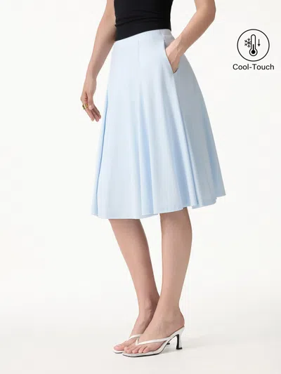 Oglmove Cooltouch Midi Circle Flare Skirt With Pockets In Blue