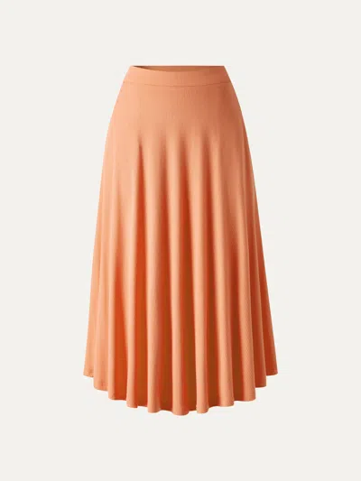 Oglmove Cooltouch Midi Circle Flare Skirt With Pockets In Orange