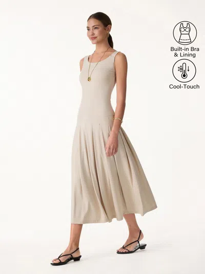 Oglmove Cooltouch Multi-wear Pleated Midi Bra Dress In Gray