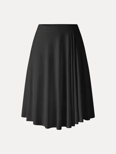 Oglmove Cooltouch Ponte Circle Skirt With Pockets In Black