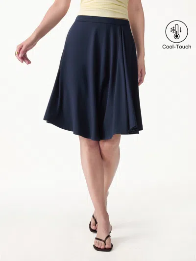 Oglmove Cooltouch Ponte Circle Skirt With Pockets In Blue
