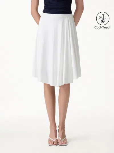 Oglmove Cooltouch Ponte Midi Circle Skirt In White