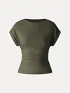 Oglmove Cooltouch Round Neck Ruched Tee