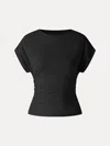 Oglmove Cooltouch Round Neck Ruched Tee In Black