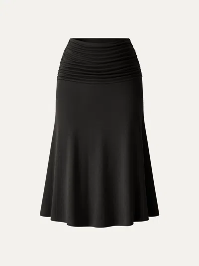 Oglmove Cooltouch Ruched Midi Mermaid Skirt In Black