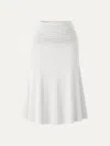 Oglmove Cooltouch Ruched Midi Mermaid Skirt In White