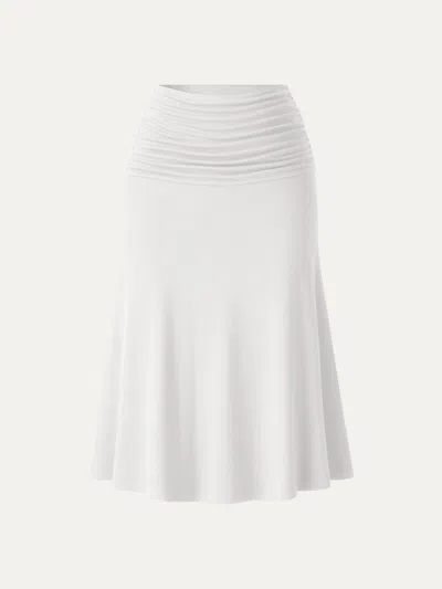 Oglmove Cooltouch Ruched Midi Mermaid Skirt In White