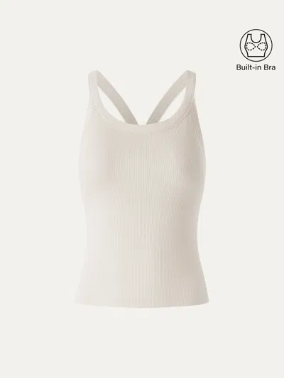Oglmove Cooltouch Scoop Neck Racer Back Brami In White