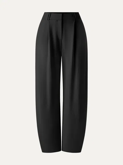 Oglmove Cooltouch Stretch Ponte High Rise Cropped Barrel Pants In Black