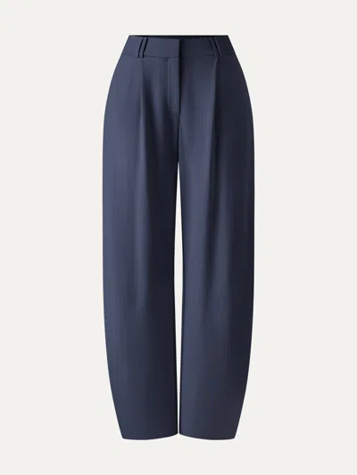 Oglmove Cooltouch Stretch Ponte High Rise Cropped Barrel Pants In Blue