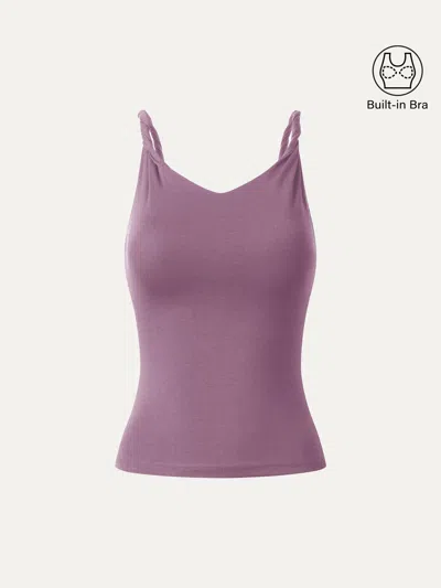 Oglmove Cooltouch Twisted Strap V-neck Bra Tank In Multi
