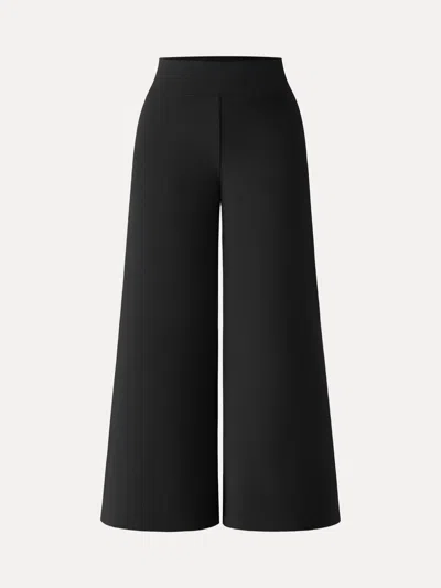 Oglmove Cotton Blend High Rise Culottes With Pockets In Black