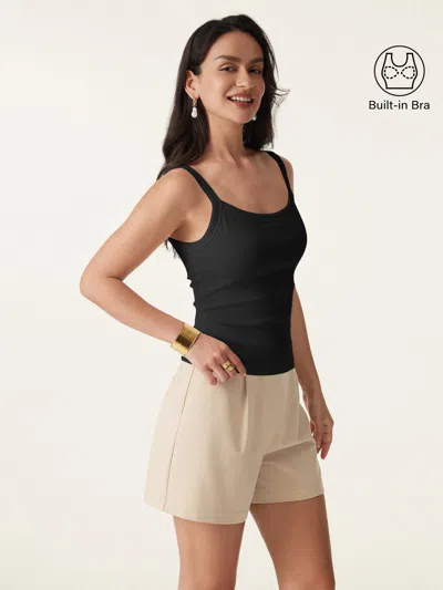 Oglmove Everyday Cotton Low Back New Airy Bra Tank In Black