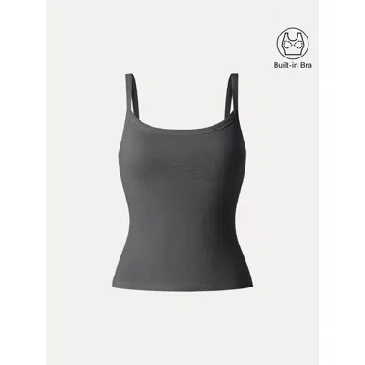 Oglmove Everyday Cotton Low Back New Airy Bra Tank In Gray