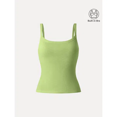 Oglmove Everyday Cotton Low Back New Airy Bra Tank In Green