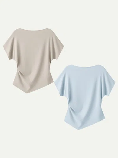 Oglmove Cotton Lyocell Boatneck Angled Summer Tee