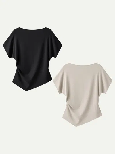Oglmove Cotton Lyocell Boatneck Angled Summer Tee