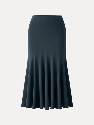Oglmove Cotton Lyocell Flowy Flared Midi Skirt