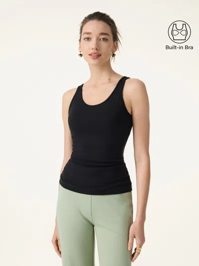 Oglmove Cotton Lyocell U-neck Bra Tank In Black