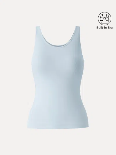 Oglmove Cotton Lyocell U-neck Bra Tank In Blue