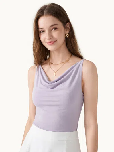 Oglmove Cowl Neck Bra Tank In Purple