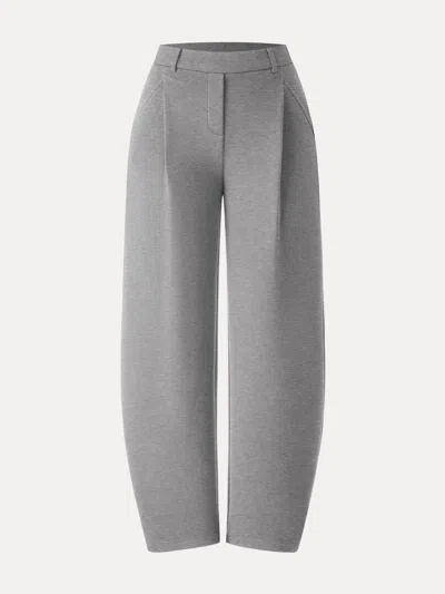 Oglmove Cozy Knit Mid Rise Barrel Leg Pull-on Pants In Gray