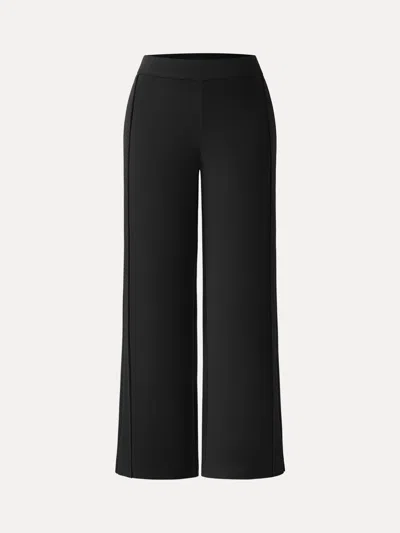 Oglmove Cozy Warm High Rise Straight Leg Pull-on Pants In Black