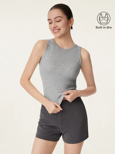 Oglmove Crewneck Cotton New Airy Bra Tank In Gray