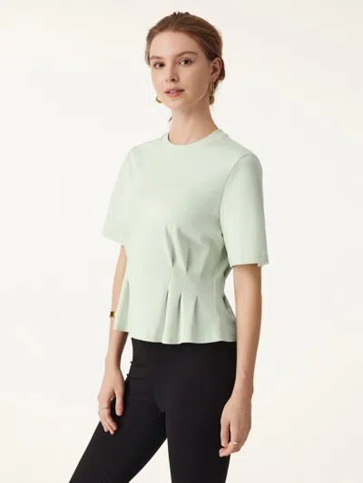 Oglmove Crewneck Short Sleeve Cinched Waist Tee In Pink