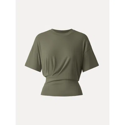 Oglmove Crewneck Short Sleeve Tucked Tee In Green