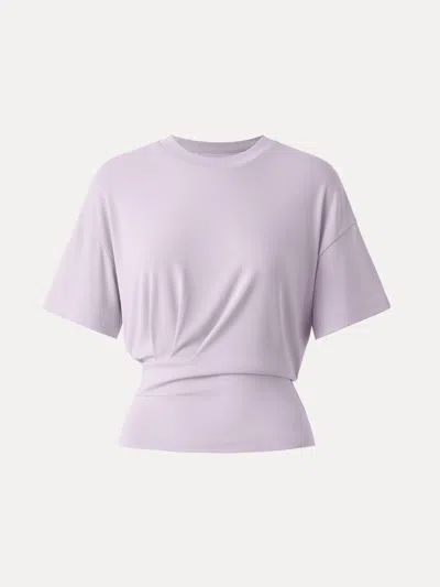 Oglmove Crewneck Short Sleeve Tucked Tee In Purple