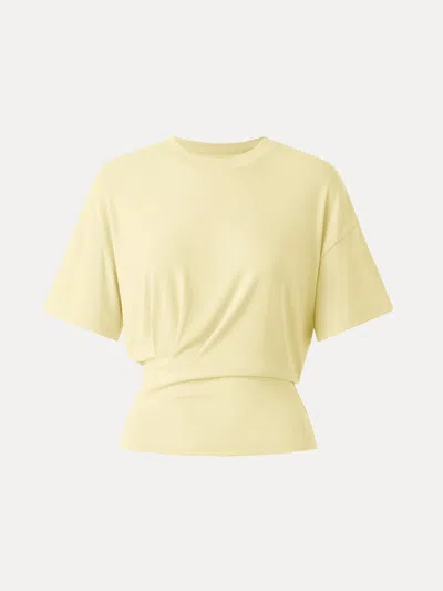 Oglmove Crewneck Short Sleeve Tucked Tee In Yellow